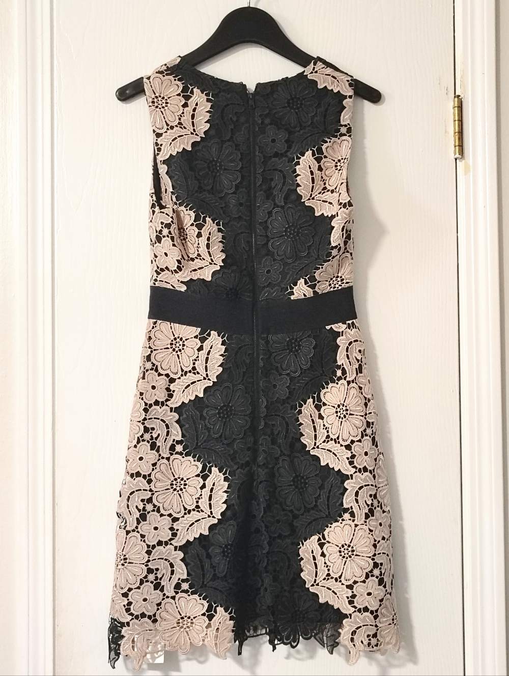 Alice + Olivia Patrice A-Line Lace Dress Black and Cream Women's 2 Floral - Picture 16 of 16